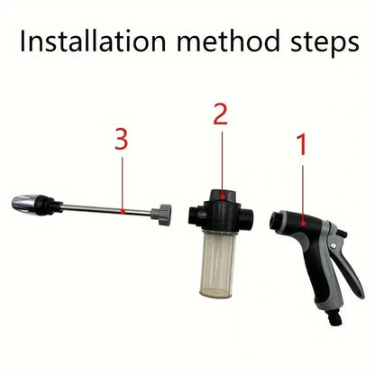 High Pressure Car Wash Water Gun Garden Water Pipe Nozzle, Multifunctional Watering Tool, Powerful Cleaning For Cars and Gardens